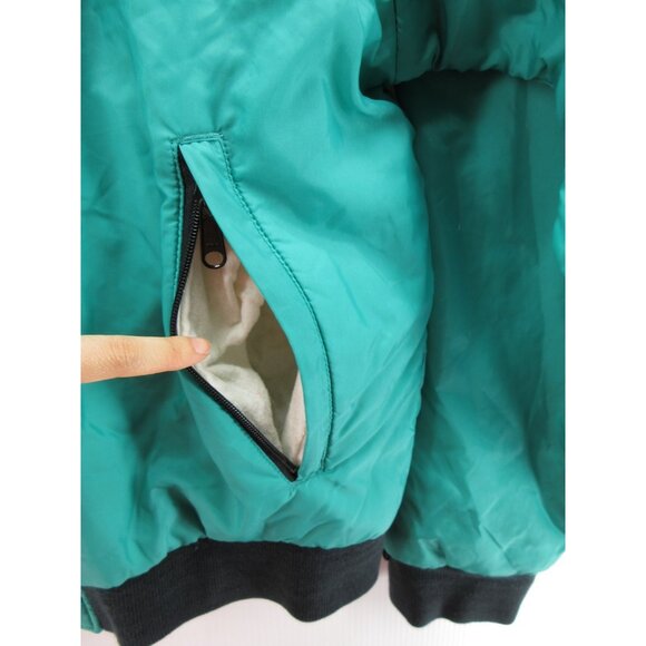 VINTAGE Woolrich Jacket XL Purple Reversible Bomber 90s Insulated * - Picture 6 of 16